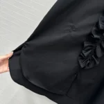 Dior Women Blouse with Removable Ruched Collar Black Cotton Poplin