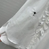 Dior Women Blouse with Removable Ruched Collar White Cotton Poplin (1)