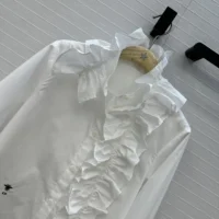 Dior Women Blouse with Removable Ruched Collar White Cotton Poplin (1)