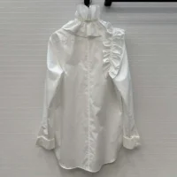 Dior Women Blouse with Removable Ruched Collar White Cotton Poplin (1)