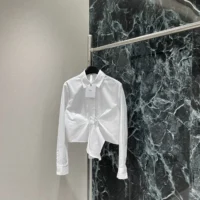 Dior Women Dioriviera Tied Cropped Blouse White Cotton Poplin (1)