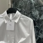 Dior Women Dioriviera Tied Cropped Blouse White Cotton Poplin