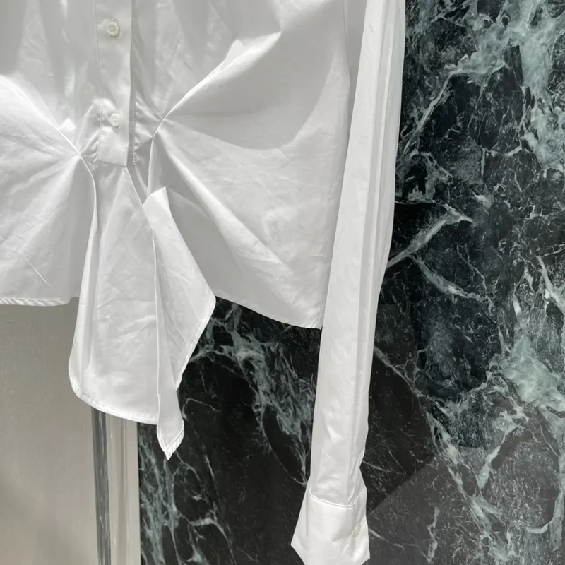 Dior Women Dioriviera Tied Cropped Blouse White Cotton Poplin