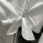 Dior Women Dioriviera Tied Cropped Blouse White Cotton Poplin