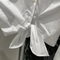 Dior Women Dioriviera Tied Cropped Blouse White Cotton Poplin (1)