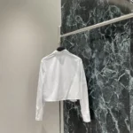 Dior Women Dioriviera Tied Cropped Blouse White Cotton Poplin