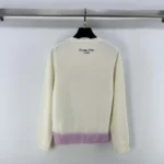 Dior Women Embroidered Sweater Gray Cashmere Knit with Multicolor Dior Pine Tree Motif