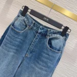Dior Women Flared Jeans Blue Stonewashed Cotton Denim