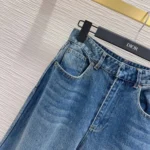 Dior Women Flared Jeans Blue Stonewashed Cotton Denim