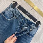 Dior Women Flared Jeans Blue Stonewashed Cotton Denim