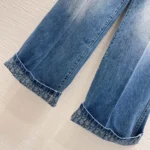 Dior Women Flared Jeans Blue Stonewashed Cotton Denim
