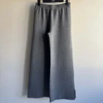 Dior Women Flared Pants Gray Cashmere-Blend Knit with Dior Oblique Motif
