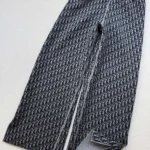 Dior Women Flared Pants Gray Cashmere-Blend Knit with Dior Oblique Motif