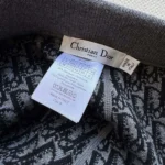 Dior Women Flared Pants Gray Cashmere-Blend Knit with Dior Oblique Motif