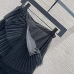 Dior Women Mid-Length Asymmetric Pleated Skirt Black Tulle – Bild 6