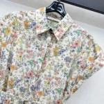 Dior Women Mid-Length Belted Shirtdress Cotton and Silk Poplin 557R71A3B50