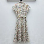 Dior Women Mid-Length Belted Shirtdress Cotton and Silk Poplin 557R71A3B50