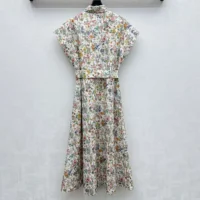 Dior Women Mid-Length Belted Shirtdress Cotton and Silk Poplin 557R71A3B50 (1)