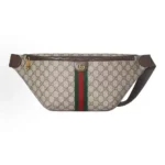 Gucci Men Ophidia Belt Bag Dark Brown Leather Trim