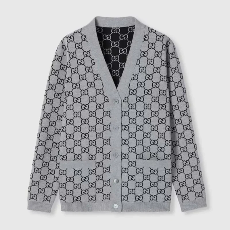 Gucci Men Reversible GG Wool Jacquard Cardigan ‎798157XKEJP1045