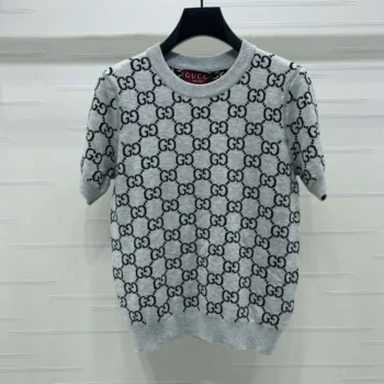 Gucci Men Reversible GG Wool Jacquard Top-Grey 798159XKD8T1045