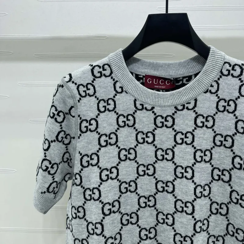 Gucci Men Reversible GG Wool Jacquard Top-Grey 798159XKD8T1045