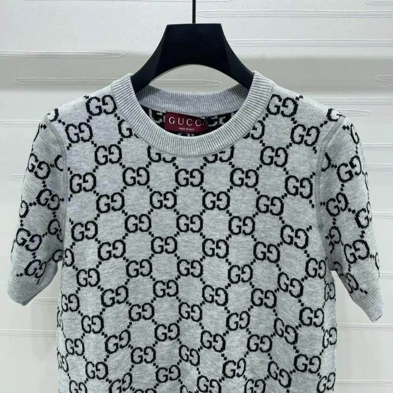 Gucci Men Reversible GG Wool Jacquard Top-Grey 798159XKD8T1045