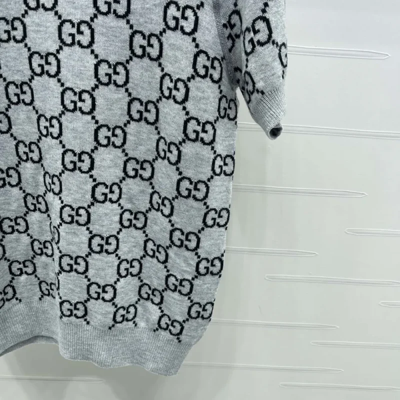 Gucci Men Reversible GG Wool Jacquard Top-Grey 798159XKD8T1045