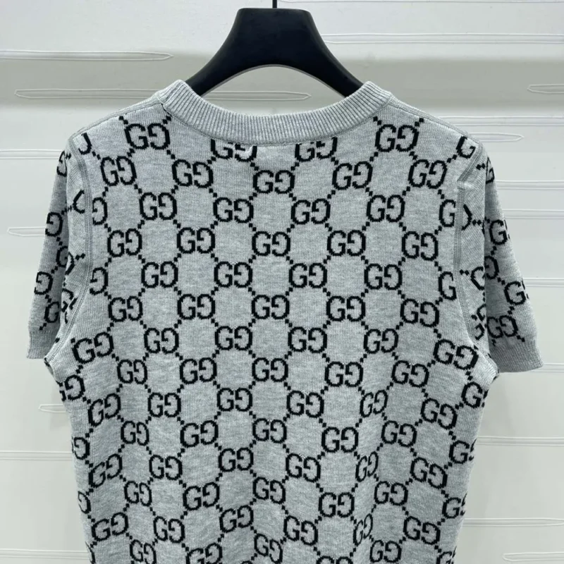 Gucci Men Reversible GG Wool Jacquard Top-Grey 798159XKD8T1045