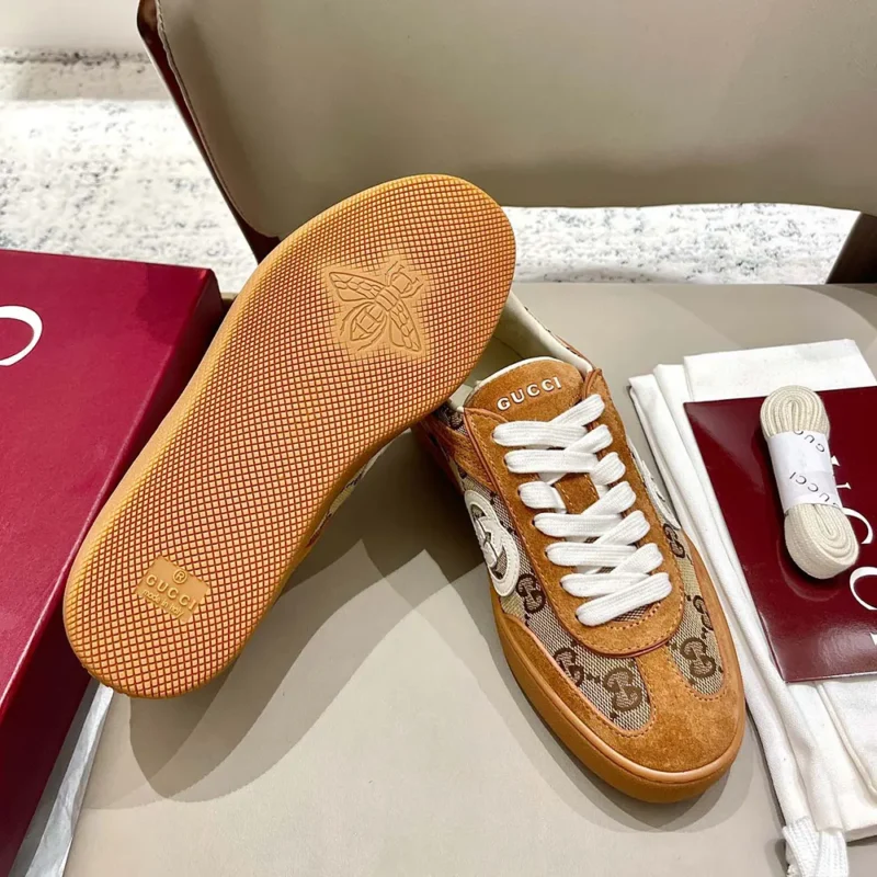 Gucci Unisex G75 Sneaker Leather lining-Brown 812656AAEGA