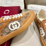 Gucci Unisex G75 Sneaker Leather lining-Brown 812656AAEGA