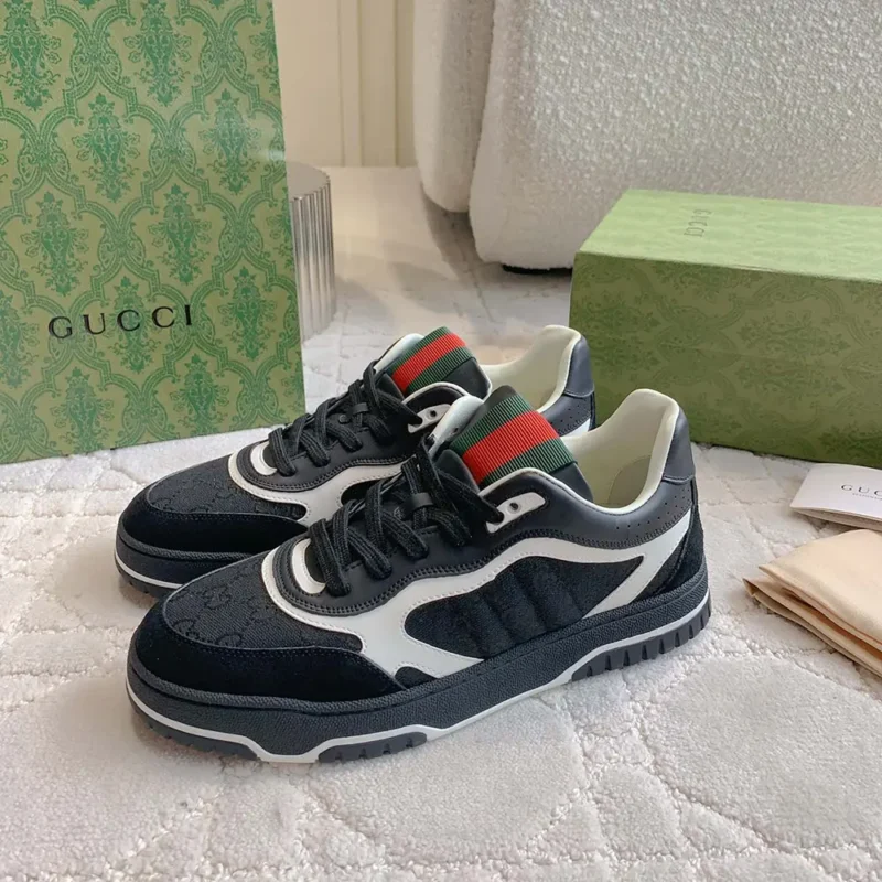 Gucci Unisex Gucci Re-Web Sneaker-Black ‎787476AADHW