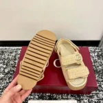 Gucci Unisex Sandal with Double G-Beige 835086FAEQ2