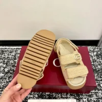 Gucci Unisex Sandal with Double G-Beige 835086FAEQ2 (1)