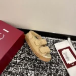 Gucci Unisex Sandal with Double G-Beige 835086FAEQ2