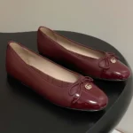 Gucci Women Ballet Flat with Double G-Bordeaux 835805BNC80