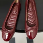 Gucci Women Ballet Flat with Double G-Bordeaux 835805BNC80