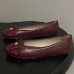 Gucci Women Ballet Flat with Double G-Bordeaux 835805BNC80