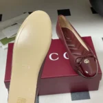 Gucci Women Ballet Flat with Double G-Bordeaux 835805BNC80