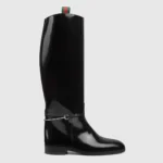 Gucci Women Boot with Slim Horsebit-Black 805310AADZD