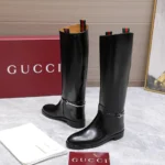 Gucci Women Boot with Slim Horsebit-Bordeaux 805312AADZD