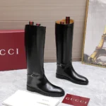 Gucci Women Boot with Slim Horsebit-Black 805310AADZD