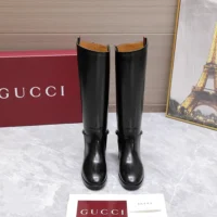 Gucci Women Boot with Slim Horsebit-Black 805310AADZD (1)