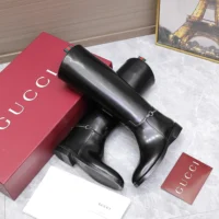 Gucci Women Boot with Slim Horsebit-Black 805310AADZD (1)
