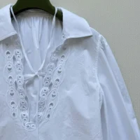 Gucci Women Cotton Poplin Shirt with Embroidery 826591ZAJP1 (1)