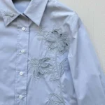 Gucci Women Cotton Poplin Shirt with Embroidery 835799Z7ADR