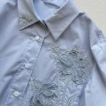 Gucci Women Cotton Poplin Shirt with Embroidery 835799Z7ADR