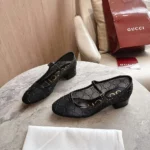 Gucci Women GG Crystal Ballet Flat-Black 835809FAEQ0