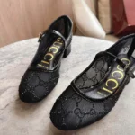 Gucci Women GG Crystal Ballet Flat-Black 835809FAEQ0