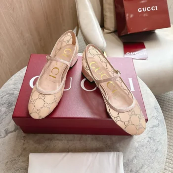 Gucci Women GG Crystal Ballet Flat-Light Pink 836809FAEQ0